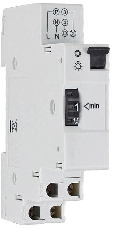 Treppenlichtzeitschalter / Zeitrelais 1 Wechsler, 230V/16A, 1-7 Minuten