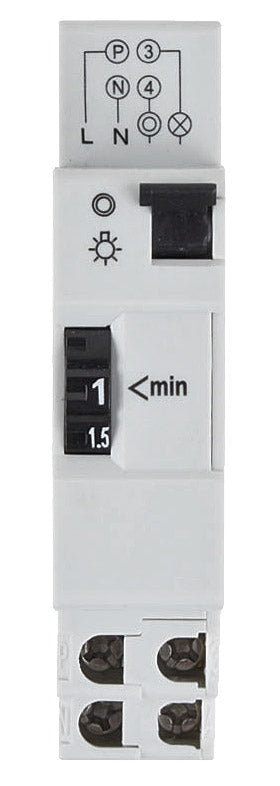 Treppenlichtzeitschalter / Zeitrelais 1 Wechsler, 230V/16A, 1-7 Minuten