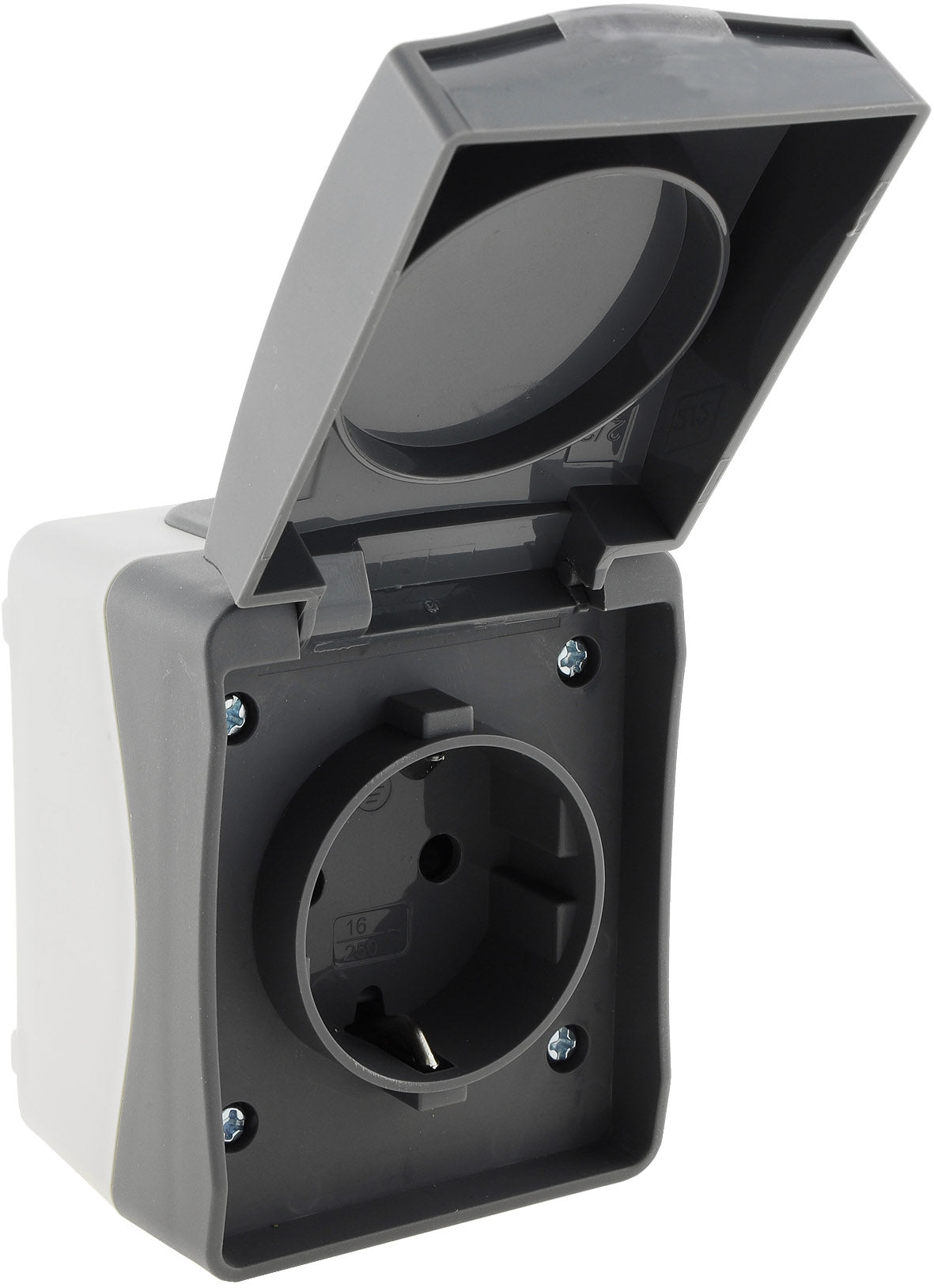 NUQUI Feuchtraum Steckdose IP54, Aufputz, 250V~/ 16A