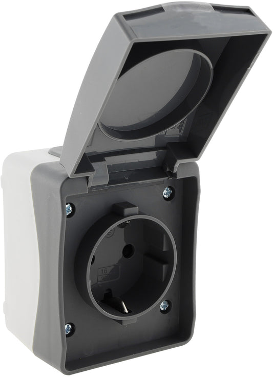 NUQUI Feuchtraum Steckdose IP54, Aufputz, 250V~/ 16A