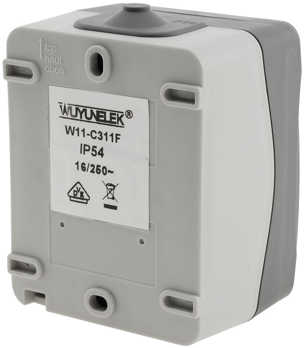 NUQUI Feuchtraum Steckdose IP54, Aufputz, 250V~/ 16A