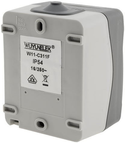 NUQUI Feuchtraum Steckdose IP54, Aufputz, 250V~/ 16A
