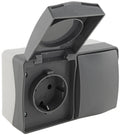 NUQUI Feuchtraum Schalter & Steckdose IP54, Aufputz, 250V~/ 10A/16A Horizontal