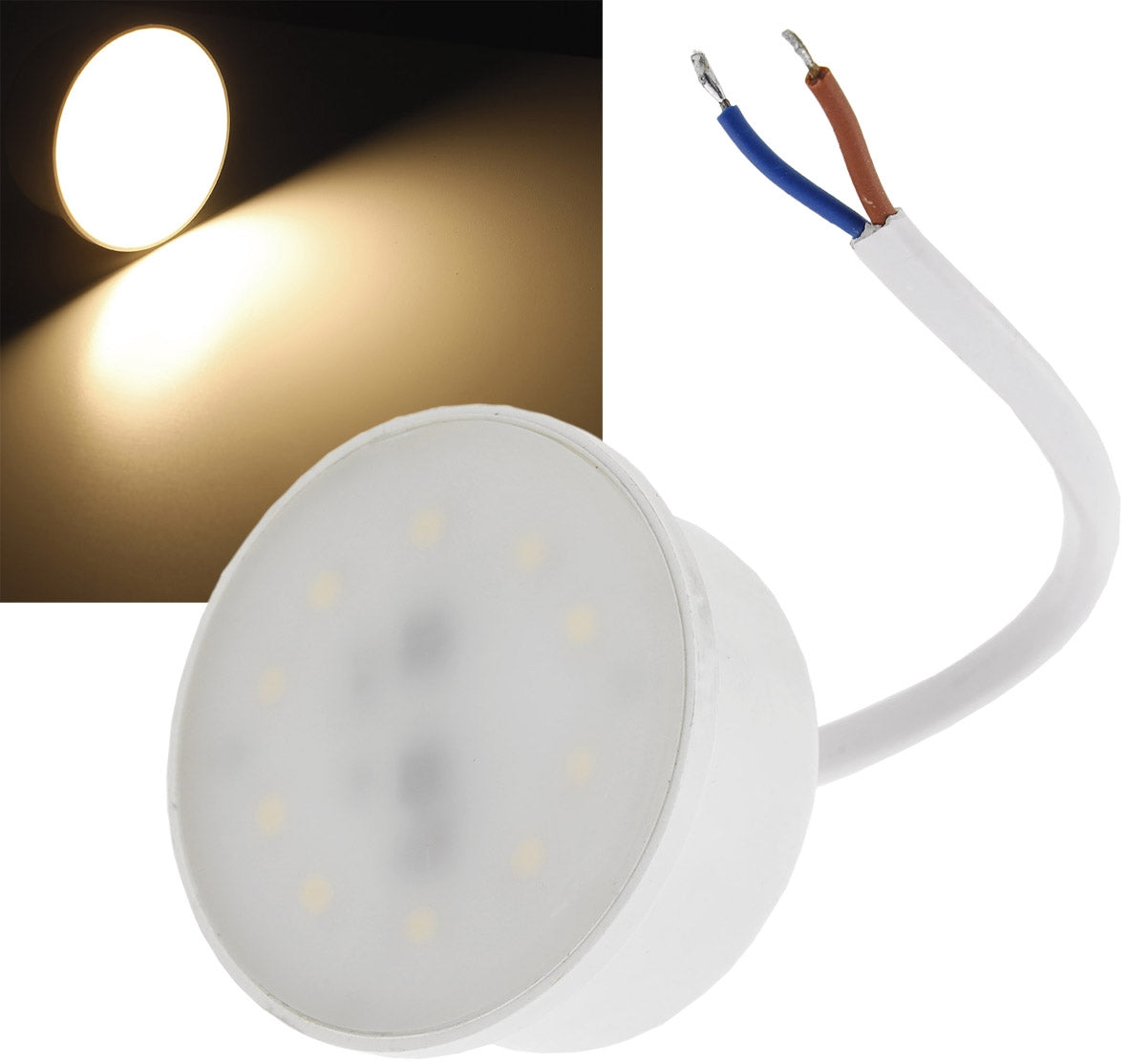LED-Modul "Piatto W3" warmweiß 120°, 2900K, 230V, 3W, 240lm, 50x24mm