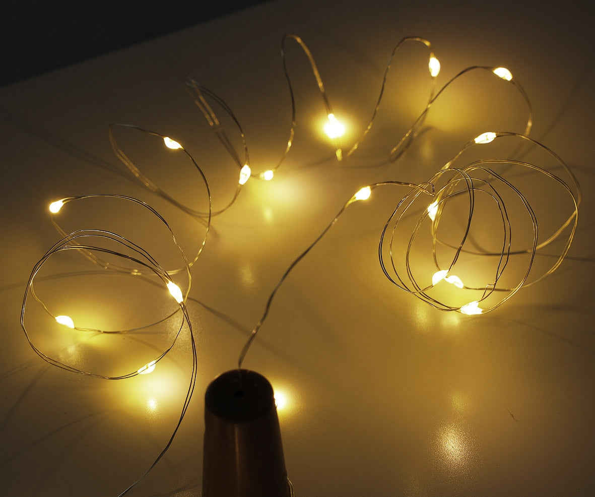 LED Flaschen-Lichterkette "CuteBottle" 20 LEDs, 2m, warmweiß, Batterie, 10x Set