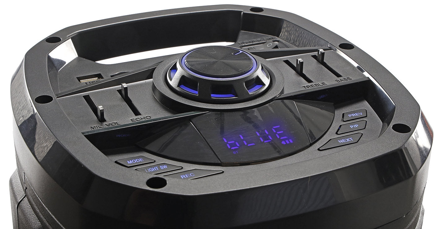 Mobile Soundsystem "SFX-206 LED" USB, Bluetooth, 2x6,5", 300W, Mikro, TWS