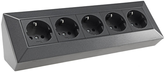 5-fach Steckdosenblock, anthrazit 250V~/ 16A, Aufbaumontage