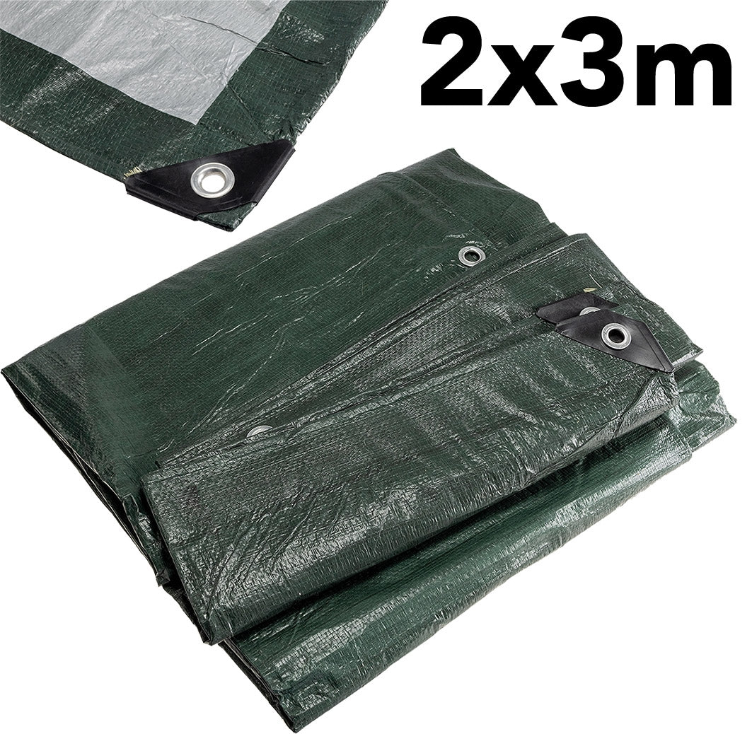 Allzweck Gewebeplane mit Ösen 2x3m reißfest, 120g/m², dunkelgrün