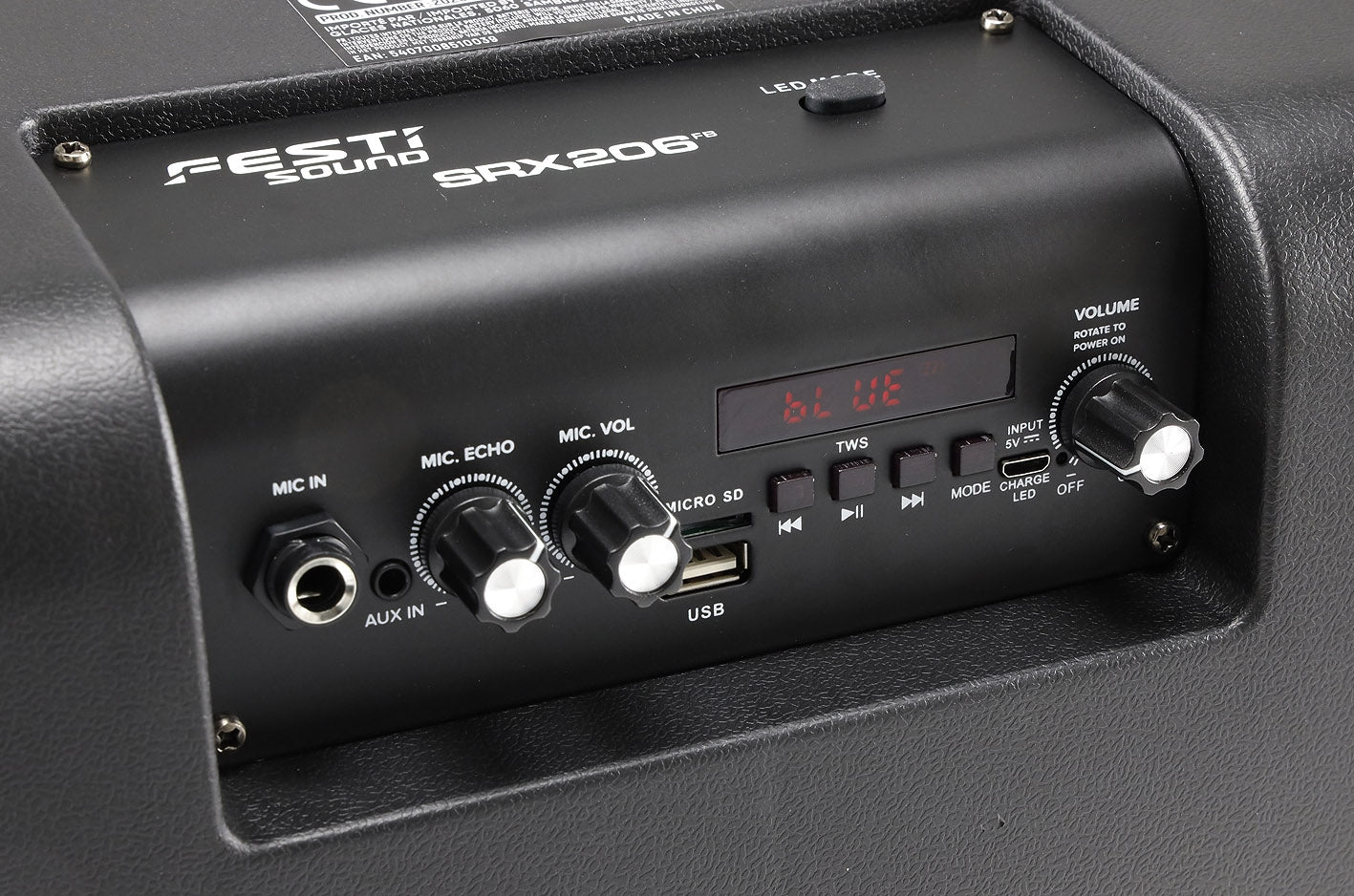 Mobiles Soundsystem "SRX-206 Mini" USB, Bluetooth, 2x6,5", 300W, Mikro, TWS