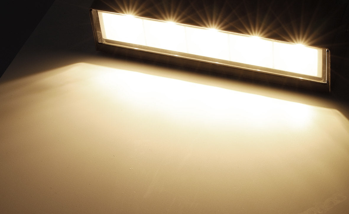 LED Edelstahl-Wandleuchte "MURO 5" IP65, 5W, 220lm, 3000K, warmweiß
