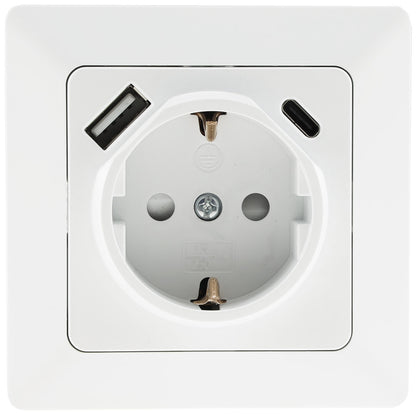 MILOS Schutzkontakt-Steckdose, matt weiß 250V~/ 16A, Unterputz, USB-C / PD