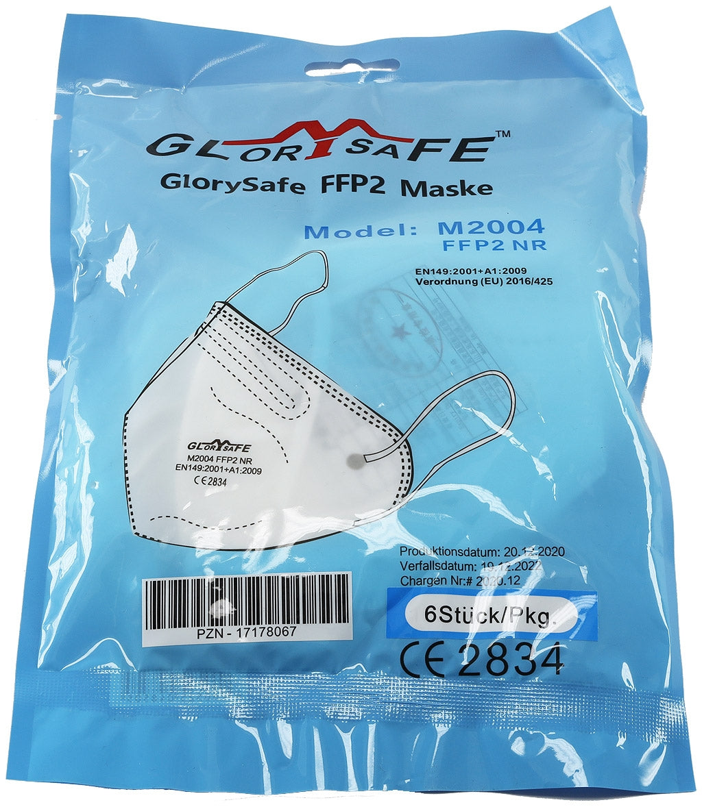 FFP2 Mund-Nasen-Maske,  6-Stück-Pack gefaltet