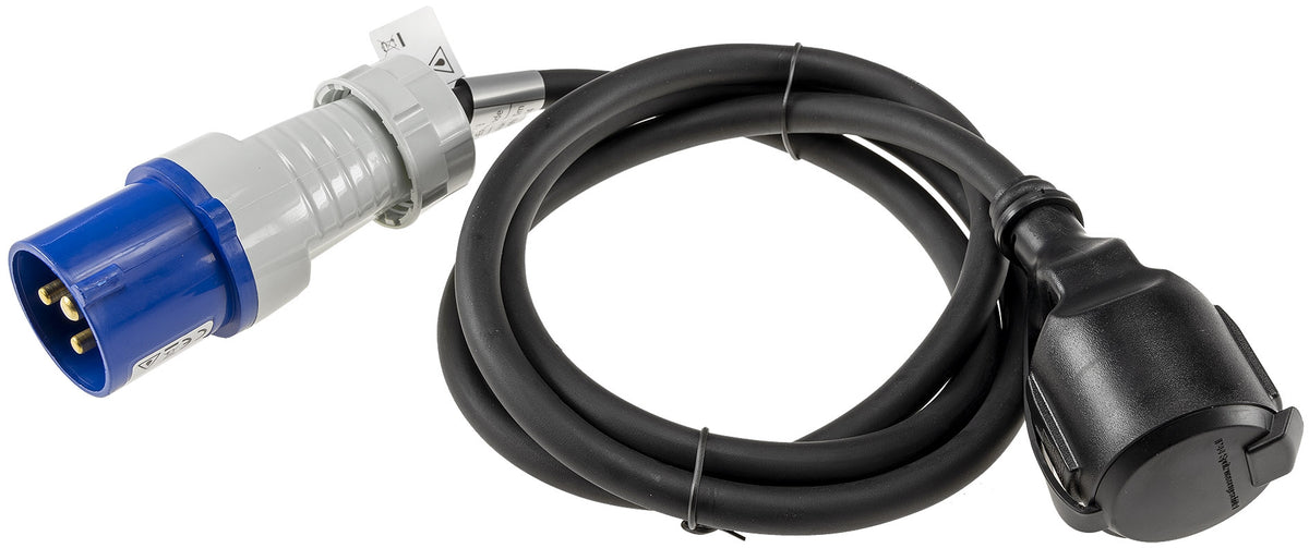 CEE auf Schutzkontakt-Kupplung 1,5m 230V, Adapter für Wohnwagen, Camping