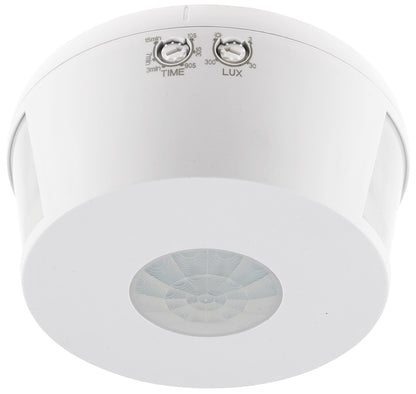 Decken Aufbau Bewegungsmelder 360°TRIO LED geeignet, 15m Detektion, weiß