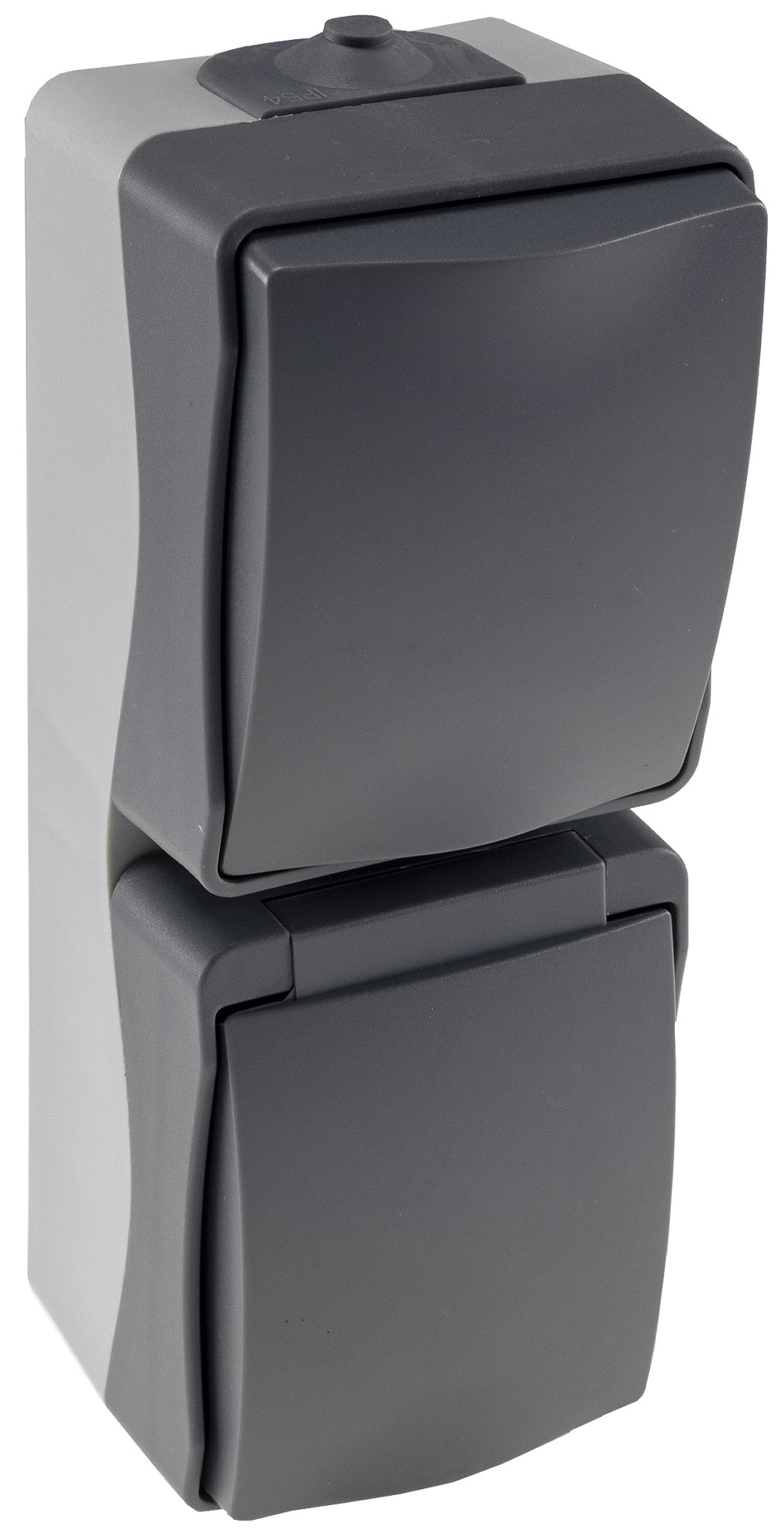 NUQUI Feuchtraum Kombi Schalter&Steckdos IP54, Aufputz, 250V~/ 10A/16A, Vertikal