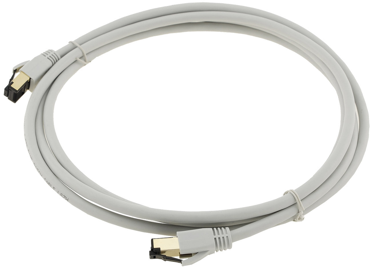 CAT 8.1 Netzwerk-Patchkabel, 2m, grau S/FTP PIMF Halogenfrei, 2x RJ45 Stecker