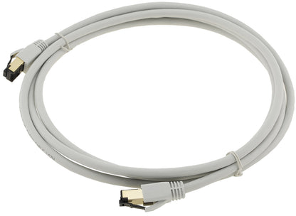 CAT 8.1 Netzwerk-Patchkabel, 2m, grau S/FTP PIMF Halogenfrei, 2x RJ45 Stecker