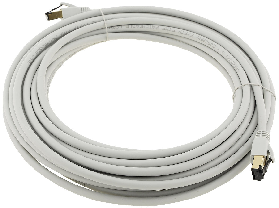 CAT 8.1 Netzwerk-Patchkabel, 10m, grau S/FTP PIMF Halogenfrei, 2x RJ45 Stecker
