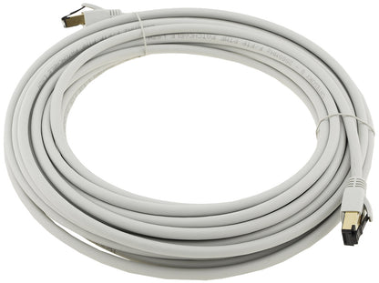 CAT 8.1 Netzwerk-Patchkabel, 10m, grau S/FTP PIMF Halogenfrei, 2x RJ45 Stecker