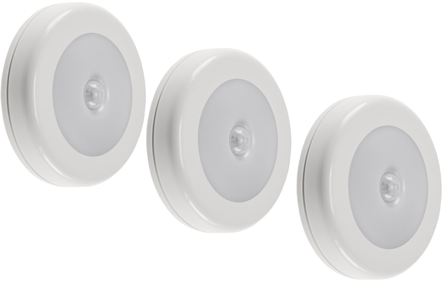 LED Leuchte mit PIR Bewegungsmelder 3er-Set, ØxH 80x22mm