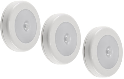 LED Leuchte mit PIR Bewegungsmelder 3er-Set, ØxH 80x22mm