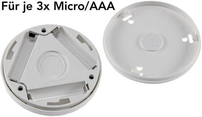 LED Leuchte mit PIR Bewegungsmelder 3er-Set, ØxH 80x22mm