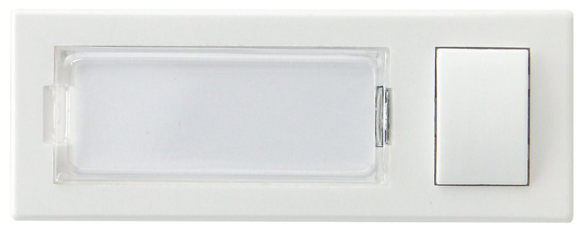 Klingeltaster mit Namensschild, weiß Kunststoff, 91x32x18mm