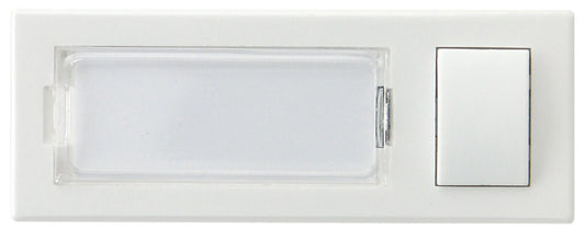 Klingeltaster mit Namensschild, weiß Kunststoff, 91x32x18mm