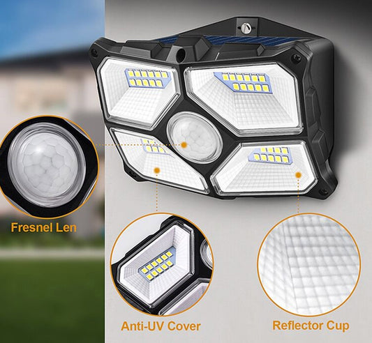 LED Solar Wandleuchte "SWL 722" PIR Bewegungsmelder, 72 LEDs, IP65
