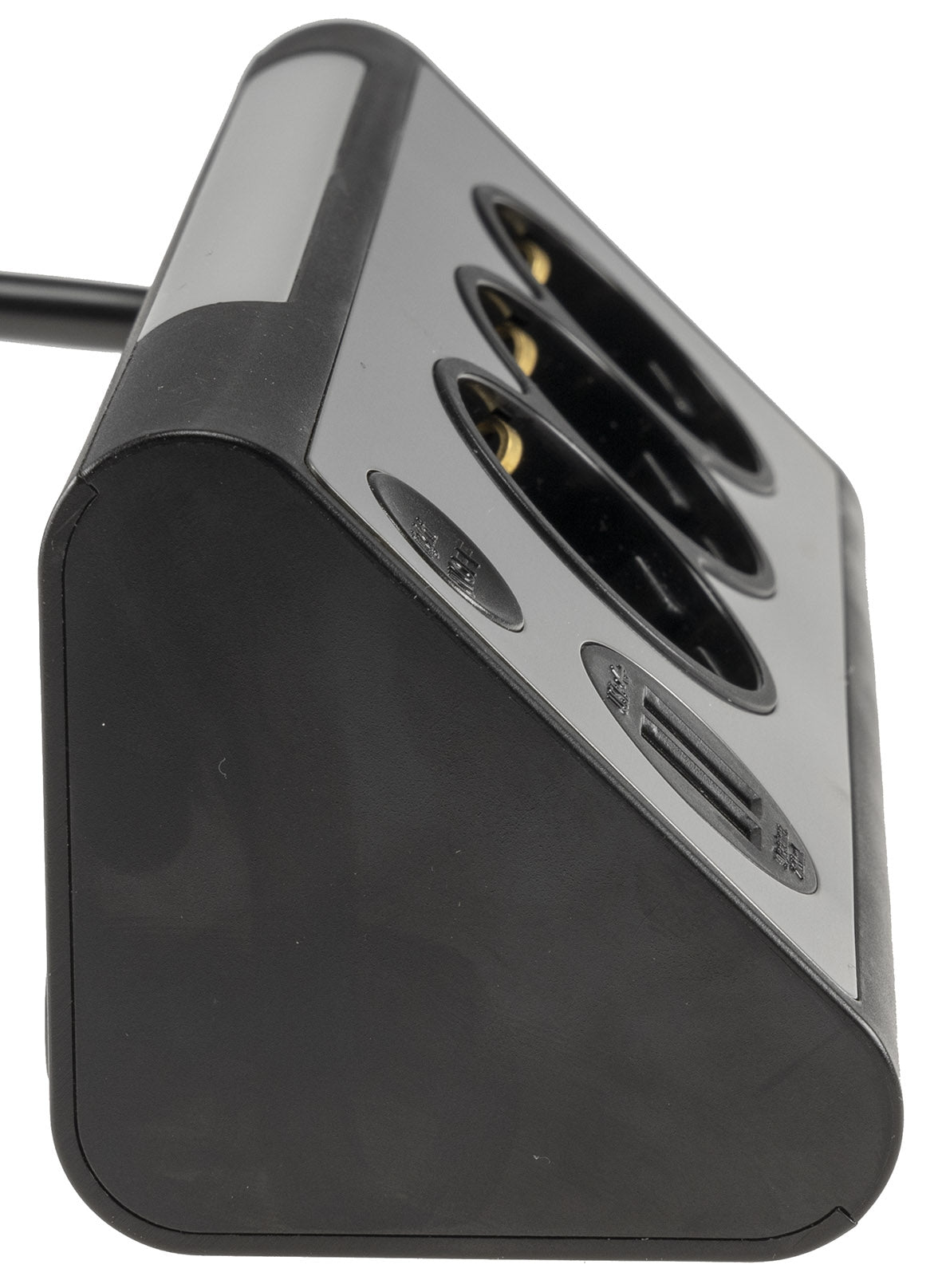 3-fach Steckdosenblock + 2x USB, silber 250V~/ 16A, Aufbaumontage, 1,5m Kabel