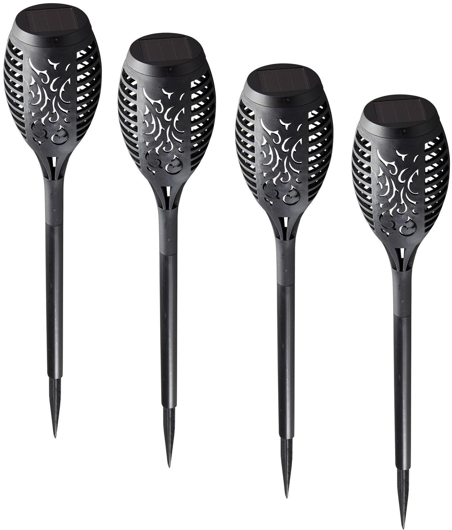 LED Solarfackel "Flamme" 4er Set Flammen-Effekt, 50cm