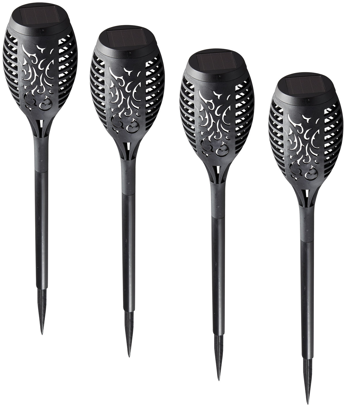 LED Solarfackel "Flamme" 4er Set Flammen-Effekt, 50cm