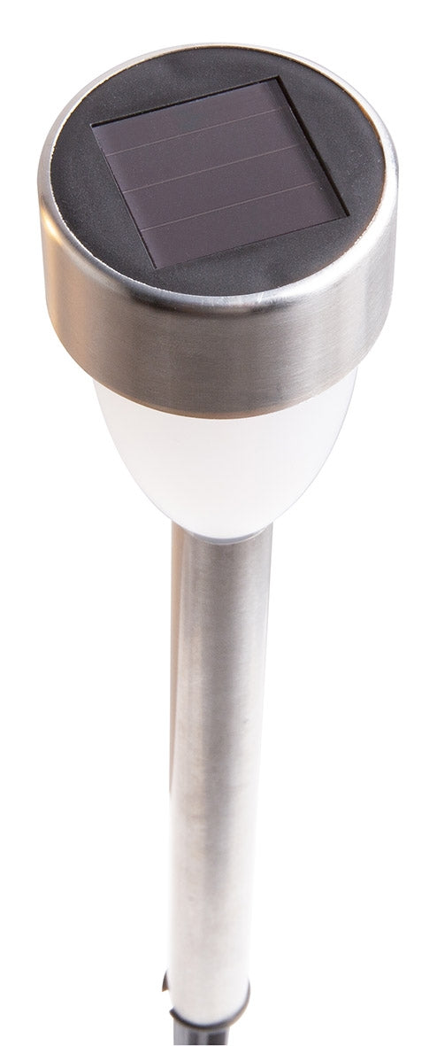 Edelstahl LED Solarleuchte, 5er Set Flackerlicht, amberfarben
