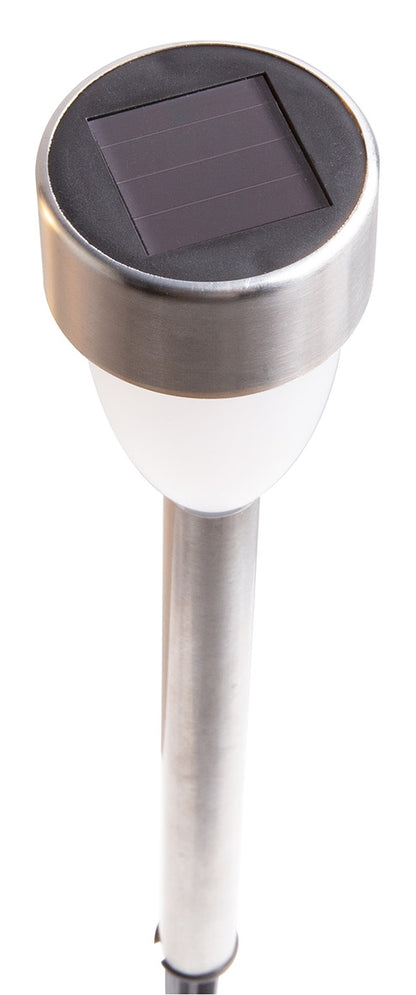 Edelstahl LED Solarleuchte, 5er Set Flackerlicht, amberfarben