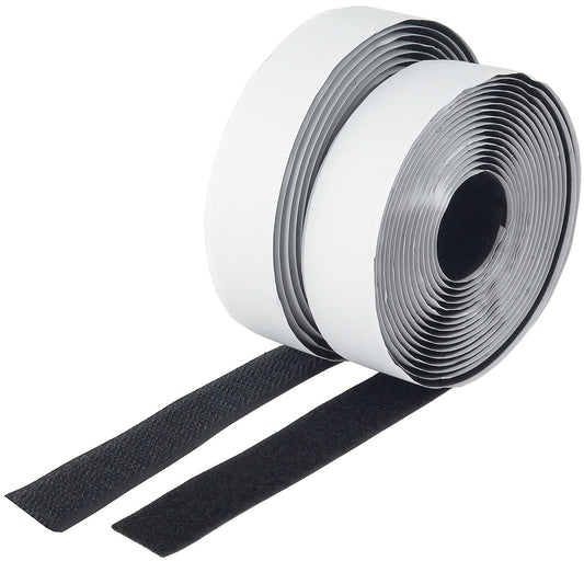 Klettband 3m auf Rolle, selbstklebend 2-lagig, 300x2cm, schwarz