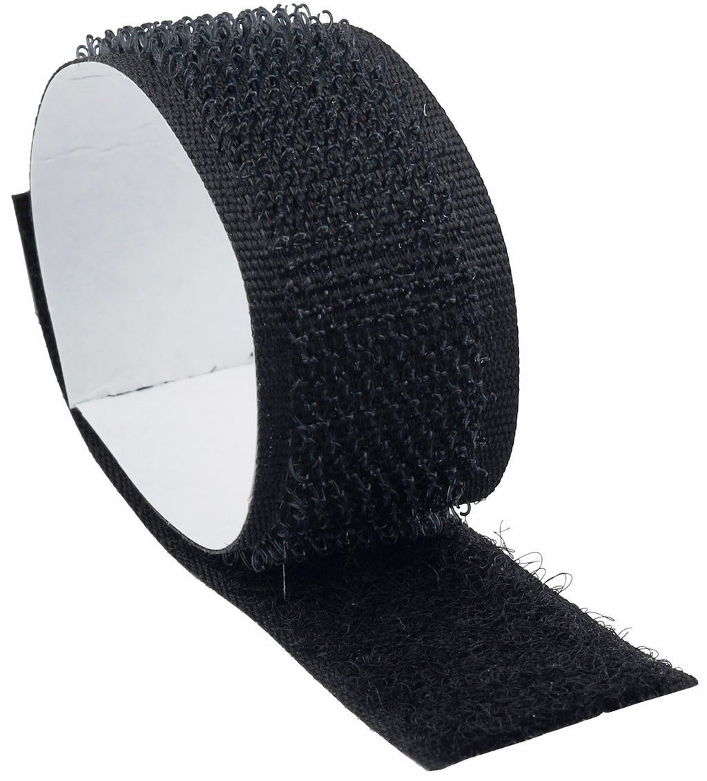 Klettband 10m auf Rolle, selbstklebend 2-lagig, 1000x2cm, schwarz