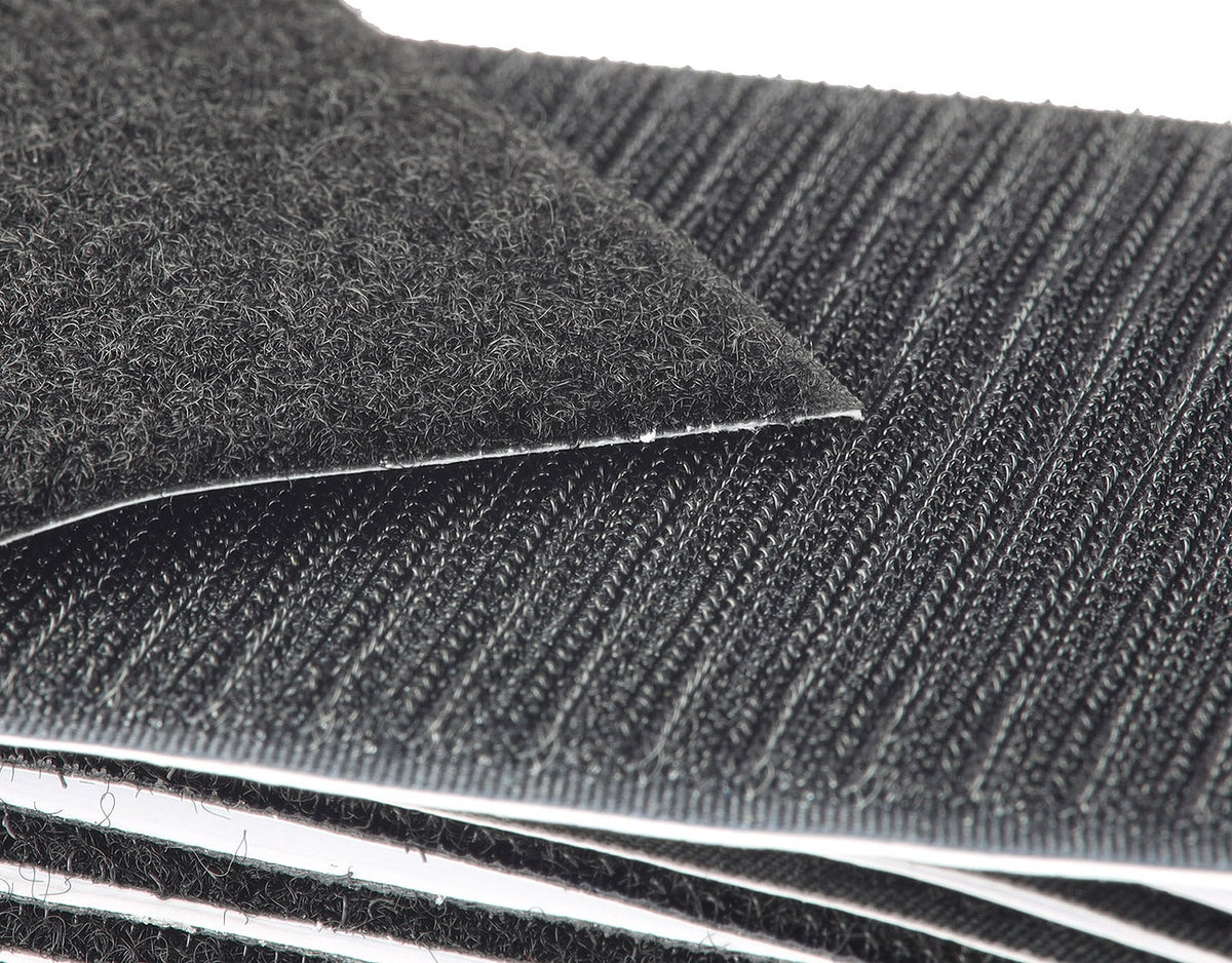Klett-Pads 10Stück, selbstklebend 2-lagig, 10x10cm, schwarz