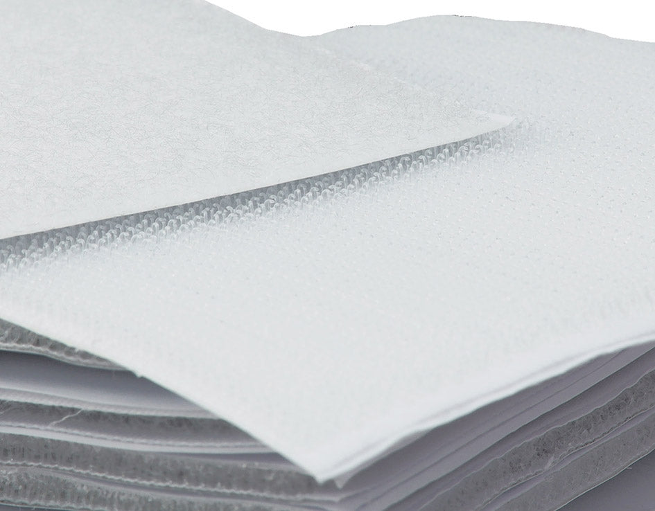 Klett-Pads 10Stück, selbstklebend 2-lagig, 10x10cm, weiß