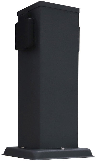 Steckdosensäule 2-fach, IP44, Anthrazit 250V~/ 16A, 13x13x27cm