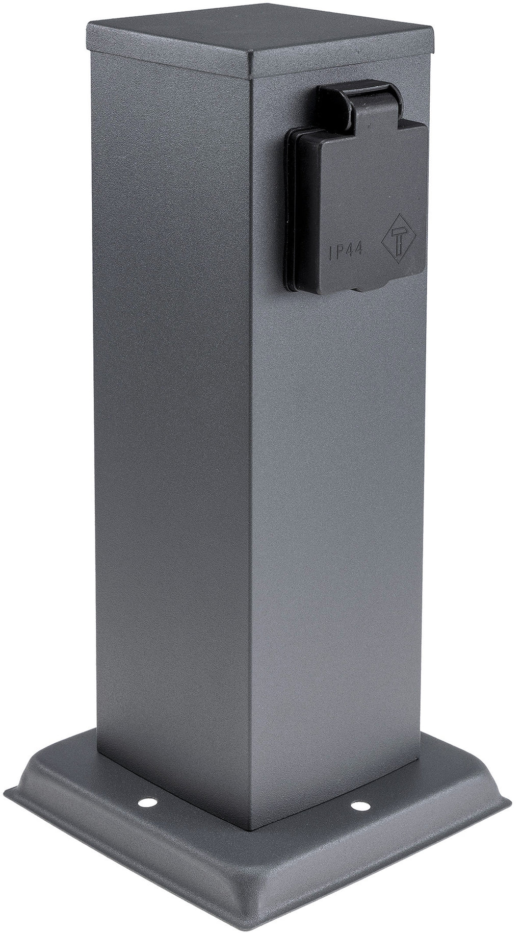 Steckdosensäule 2-fach, IP44, Anthrazit 250V~/ 16A, 13x13x27cm