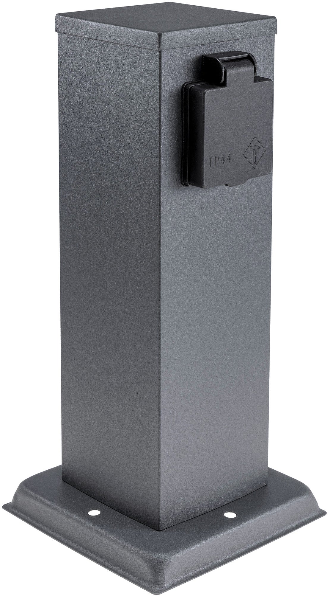 Steckdosensäule 2-fach, IP44, Anthrazit 250V~/ 16A, 13x13x27cm