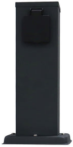 Steckdosensäule 2-fach, IP44, Anthrazit 250V~/ 16A, 13x13x27cm