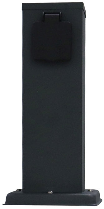 Steckdosensäule 2-fach, IP44, Anthrazit 250V~/ 16A, 13x13x27cm