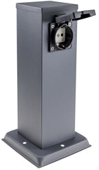 Steckdosensäule 2-fach, IP44, Anthrazit 250V~/ 16A, 13x13x27cm