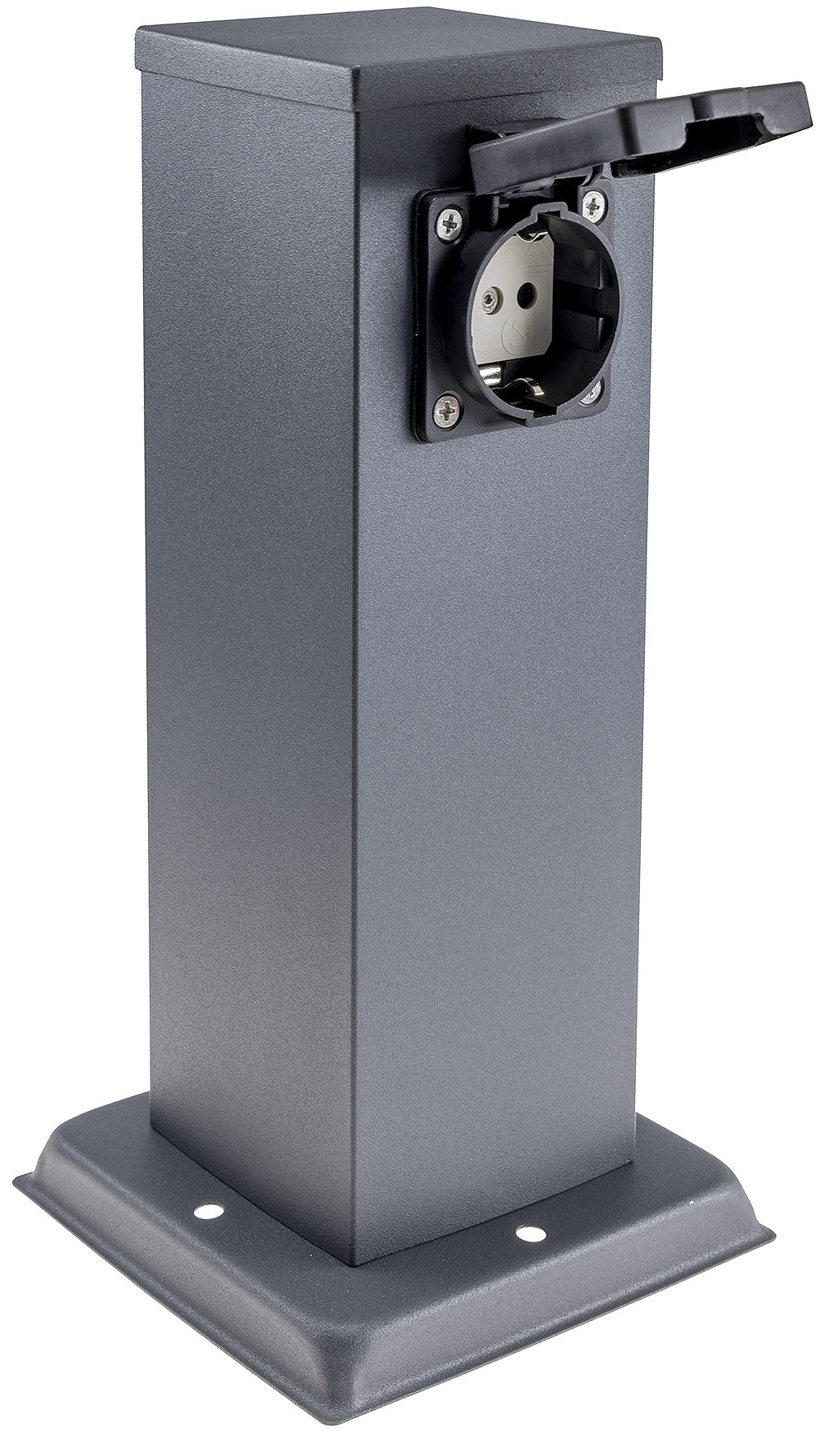 Steckdosensäule 2-fach, IP44, Anthrazit 250V~/ 16A, 13x13x27cm