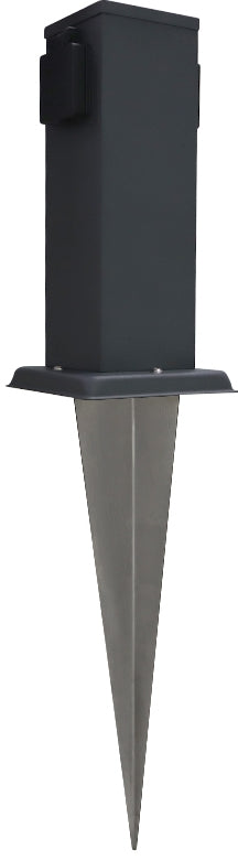 Steckdosensäule 2-fach, IP44, Anthrazit 250V~/ 16A, 13x13x27cm
