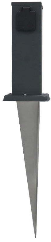 Steckdosensäule 2-fach, IP44, Anthrazit 250V~/ 16A, 13x13x27cm