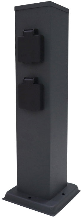 Steckdosensäule 4-fach, IP44, Anthrazit 250V~/ 16A, 13x13x40cm