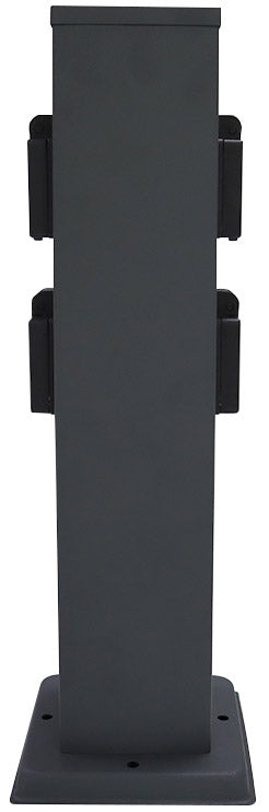 Steckdosensäule 4-fach, IP44, Anthrazit 250V~/ 16A, 13x13x40cm