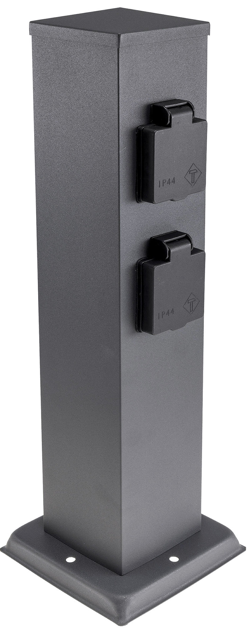 Steckdosensäule 4-fach, IP44, Anthrazit 250V~/ 16A, 13x13x40cm